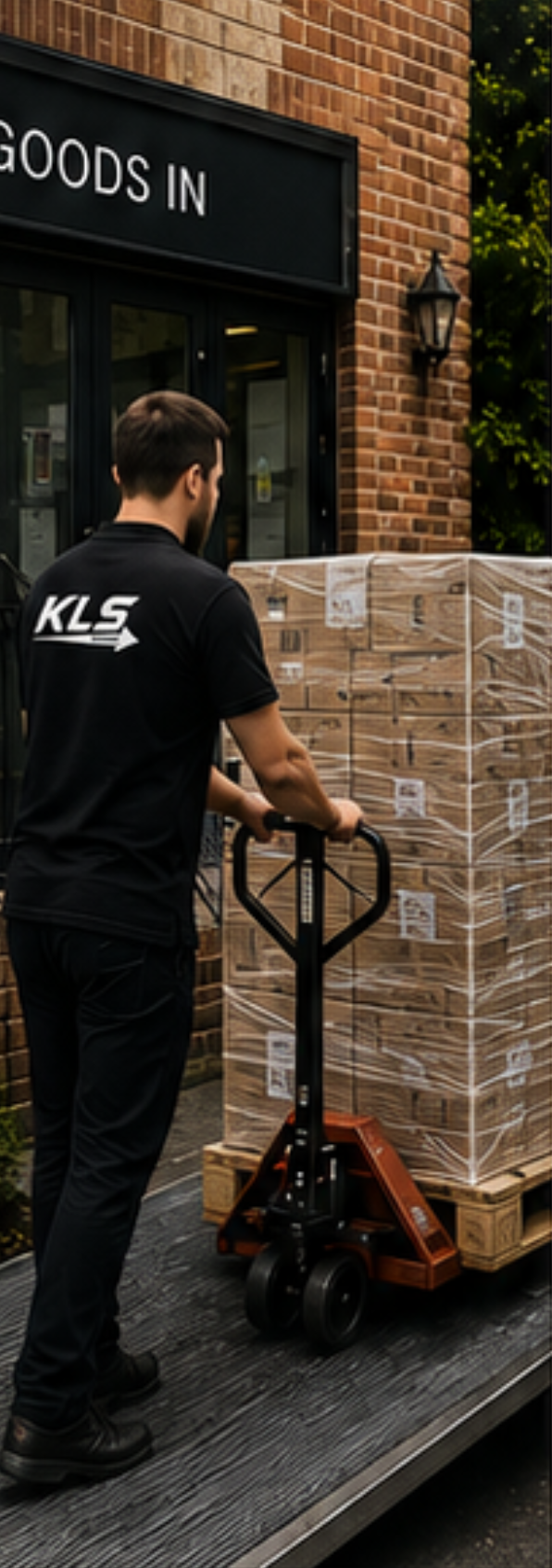 KLS courier team managing a business delivery